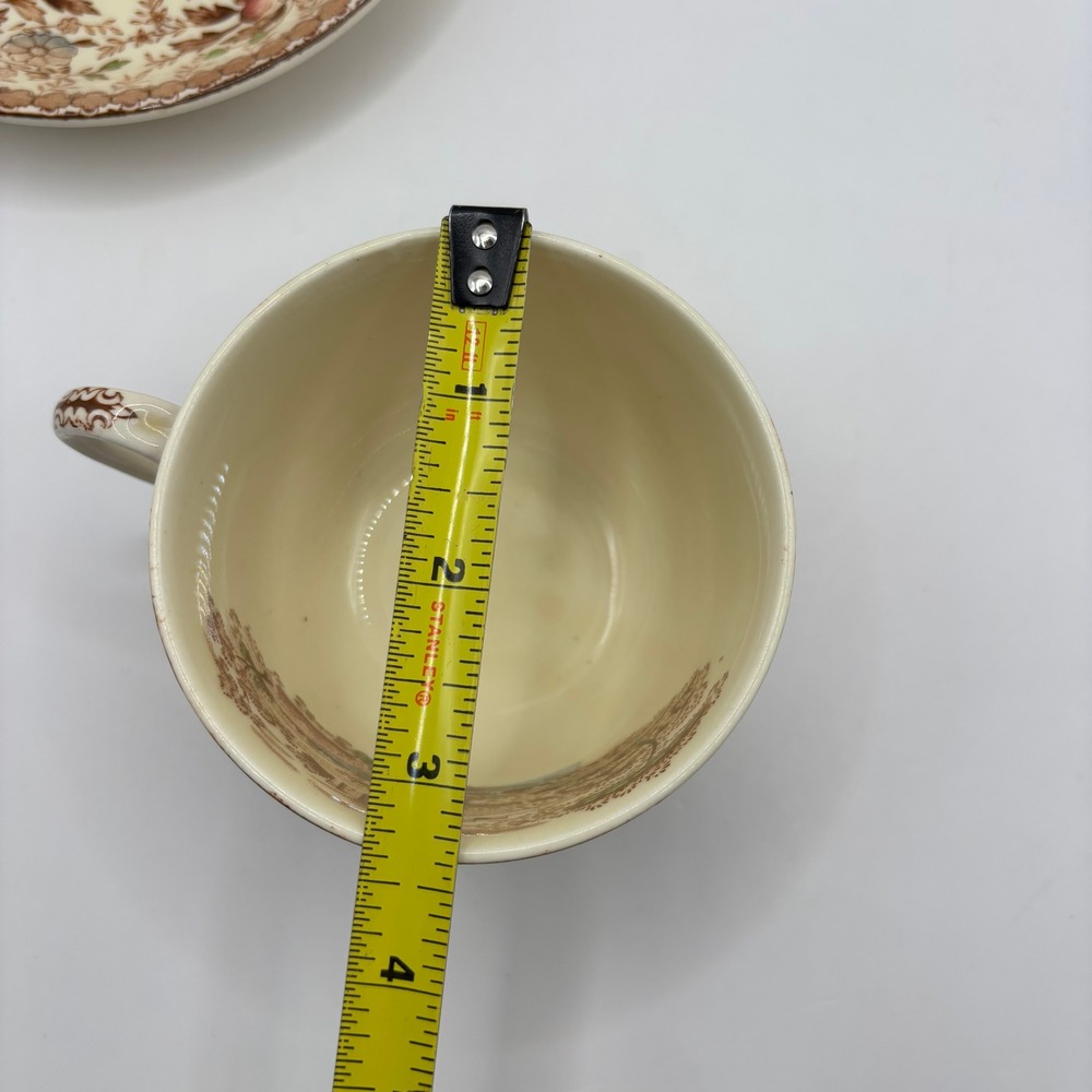 Vintage Ridgway Woodland Brown Teacup‎ and Saucer Set Made in England - Picture 12 of 13